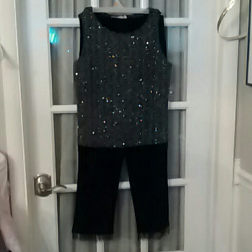 Sparkling cropped pants set